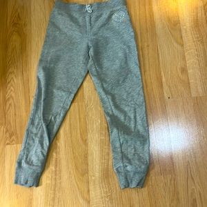 Grey sweatpants with glittery heart